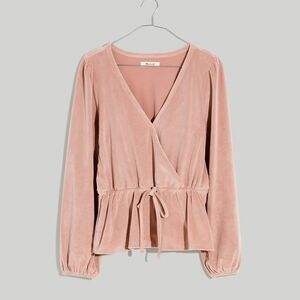 Madewell corduroy Tie-front Faux Wrap Top